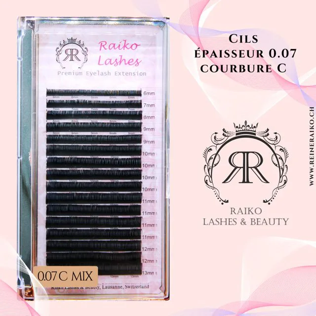 Cils Raiko Lashes Courbure C Epaisseur 0.07 MIX