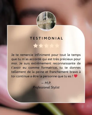 Recevoir des messages aussi touchants me rappelle pourquoi j’aime tant transmettre ma passion.
Merci du fond du cœur à mes élèves pour leur confiance, leur fidélité et leur magnifique énergie.
Chaque formation est un moment unique de partage, d’évolution et d’inspiration mutuelle.
Votre motivation et vos sourires à la fin de chaque session sont ma plus belle récompense.
Merci de faire partie de cette belle aventure. Continuons à grandir ensemble !

#RaikoBeautyAcadémie #FormationCils #PassionBeauté